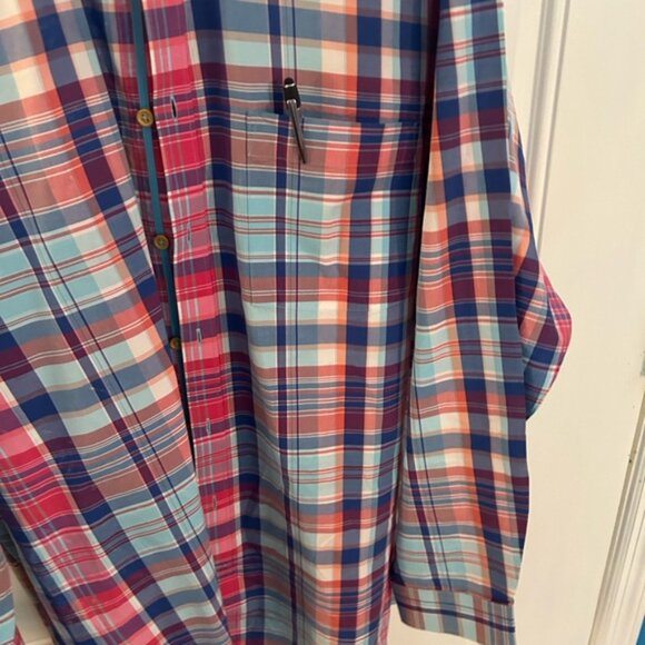 Men's Plaid Southern Proper XXLT Shirt - Blue and Red - Picture 4 of 5